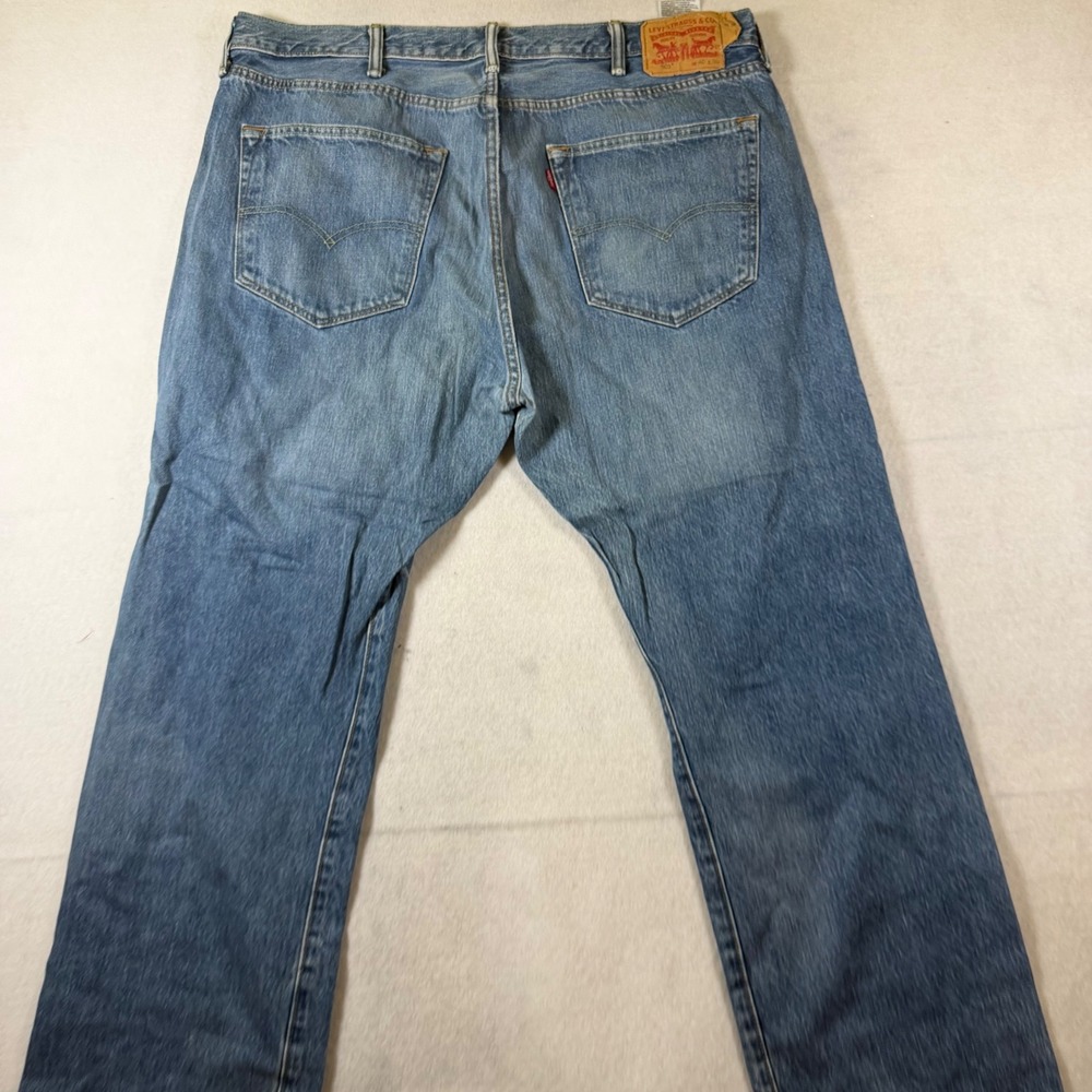 Levis 501 Original Fit Mens Blue Denim Jeans Straight Leg 40x30 Medium Wash - Picture 3 of 5